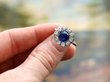 sapphire diamond cluster ring
