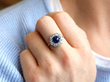 wearing sapphire diamond cluster ring