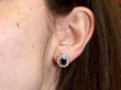 Antique Oval Sapphire and Diamond Earring wearing