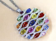 white gold Multi Coloured Sapphire Pendant Necklace