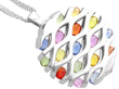 Multi Coloured Sapphire Pendant Necklace reverse
