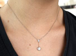 1.28 Carat Diamond Drop Necklace wearing