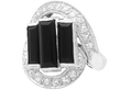 1920s Onyx Art Deco Ring with Diamonds