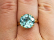 Gold High Zircon Solitaire Ring wearing