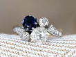 Victorian Diamond and Sapphire Twist Ring in gold