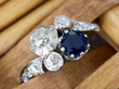 yellow gold Victorian Diamond and Sapphire Twist Ring