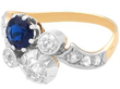 antique Victorian Diamond and Sapphire Twist Ring