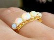 Five Stone Opal Ring in Gold wearing