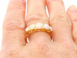 antique Five Stone Opal Ring in Gold on finger