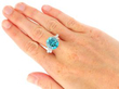 Antique Blue Zircon Engagement Ring wearing