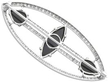 Navette Onyx and Diamond Brooch reverse