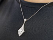 Art Deco Old European Cut Diamond Pendant wearing