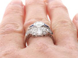Diamond and Sapphire Art Deco Ring in platinum wearing