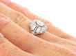 Diamond Art Deco Ring in White Gold on hand