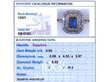 Double Halo Emerald Cut Sapphire Ring grading card