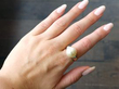 Gold Cultured Pearl and Diamond Ring wearing