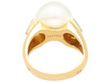 Gold Cultured Pearl and Diamond Ring back