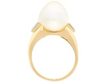 Gold Cultured Pearl and Diamond Ring side