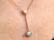 wearing Victorian Opal Drop Necklace in Gold