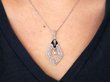 Black Onyx and Diamond Pendant in Platinum wearing