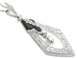 platinum Black Onyx and Diamond Pendant