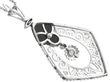 Black Onyx and Diamond Pendant in Platinum reverse