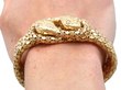 wearing Gold and Diamond Snake Bracelet