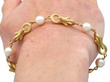 Vintage yellow Gold and Pearl Bracelet wearing