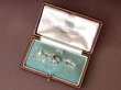 Antique Edwardian Ruby, Diamond, Pearl and Silver Set Insect Bar Brooch