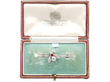 Edwardian 0.26ct Ruby, Diamond and Pearl Insect Bar Brooch In Box