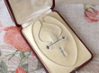 Edwardian Diamond Brooch pendant in Yellow Gold empty box