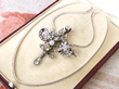 boxed Edwardian Diamond Brooch pendant in Yellow Gold