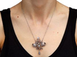 Edwardian Diamond pendant in Yellow Gold wearing