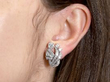 Vintage Art Deco Diamond Earring in ear