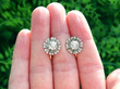 Antique Diamond Floral Cluster Earrings