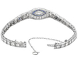 Art Deco Platinum Diamond and Sapphire Bracelet Open Clasp