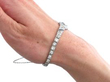 Art Deco Platinum Diamond and Sapphire Bracelet on Wrist
