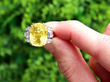 cushion cut sapphire ring in white gold