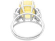 cushion cut yellow sapphire ring in 18k white gold