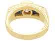 Gold Bezel Set Diamond Ring with Sapphires back
