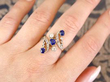 Edwardian Sapphire and Diamond Twist Ring wearing