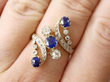 wearing Edwardian Sapphire and Diamond Twist Ring