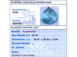 43.78 Carat Aquamarine Pendant in Platinum grading card
