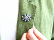 Wearing Circular Sapphire Brooch