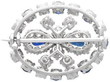 18k White Gold Sapphire and Diamond Brooch reverse