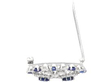 18k White Gold Sapphire and Diamond Brooch open