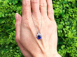 Vintage Cushion Cut Sapphire Pendant in White Gold outside