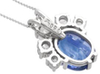 Vintage Cushion Cut Sapphire Pendant in White Gold reverse