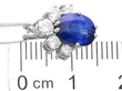 Vintage Cushion Cut Sapphire Pendant in White Gold size