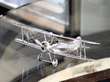 antique silver plane ornament